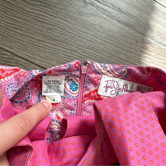 Vintage Jane Schaffhausen Belle France Floral Dress - Saks Fifth Ave Tag Size 4 - Picture 8 of 10